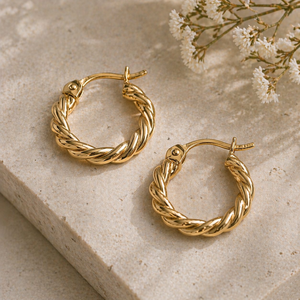 Twisted hoop earrings