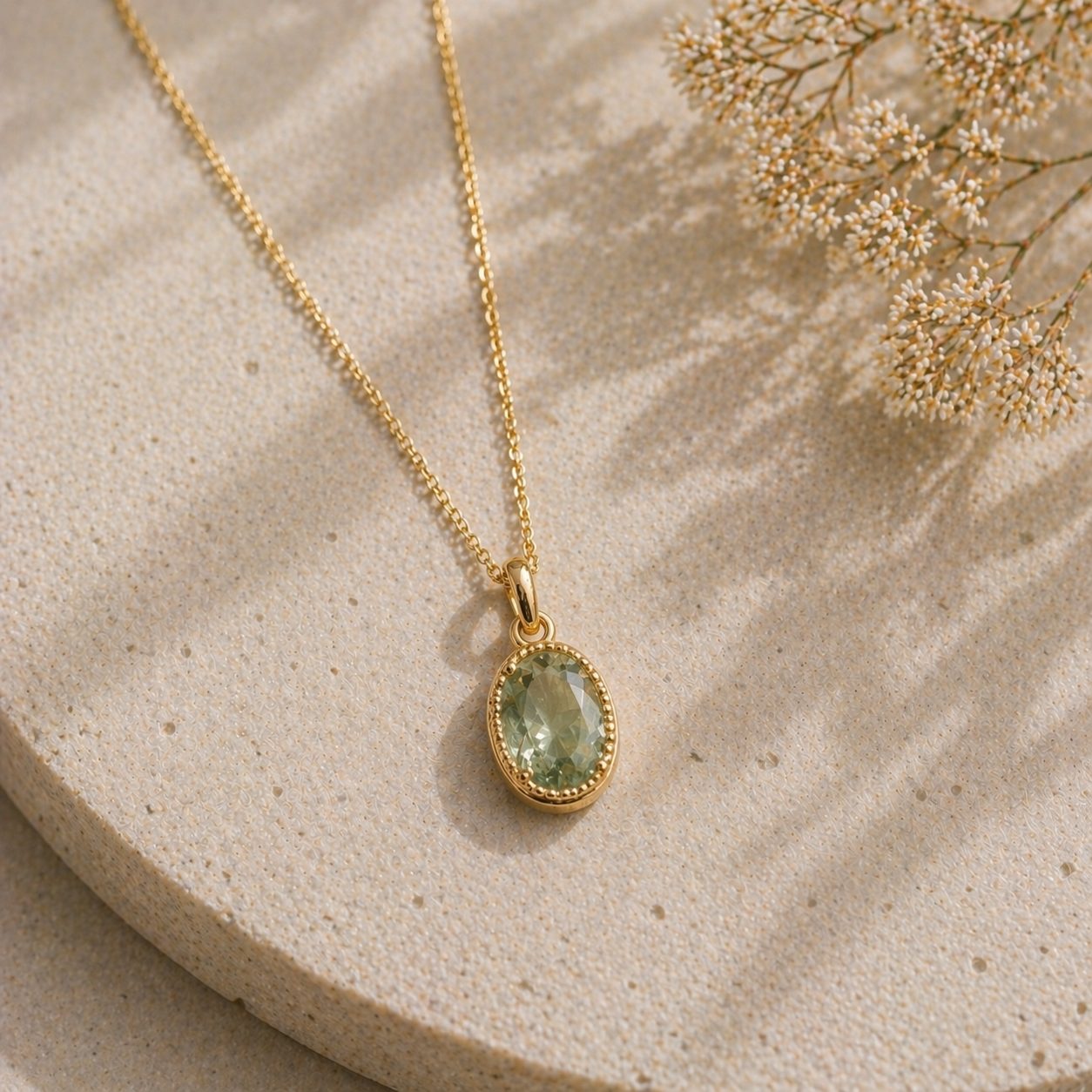 Oval gem pendant
